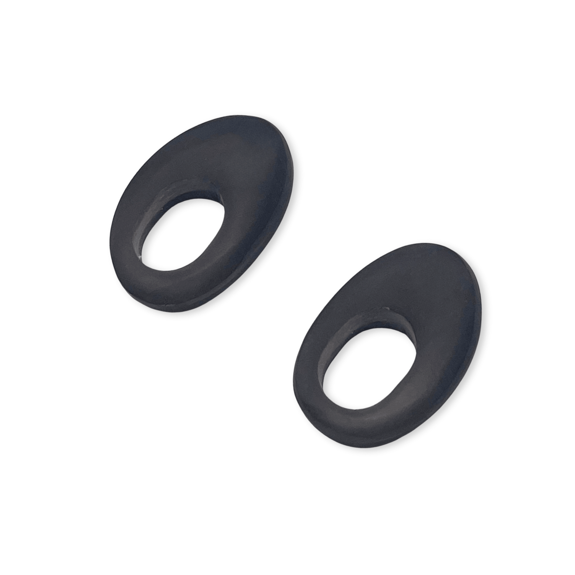Black Hollow Nuggets Matte Stud Earrings