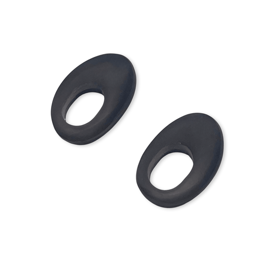 Black Hollow Nuggets Matte Stud Earrings