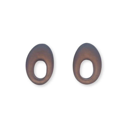 Nougat Hollow Nuggets Matte Stud Earrings