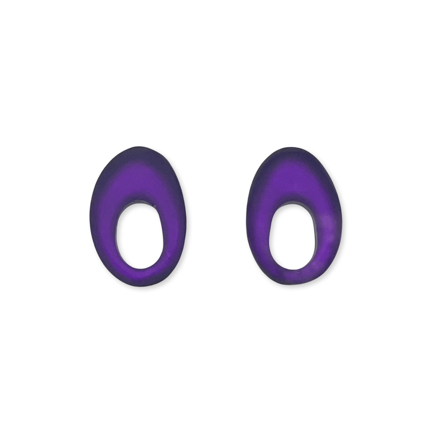 Peacock Hollow Nuggets Matte Stud Earrings