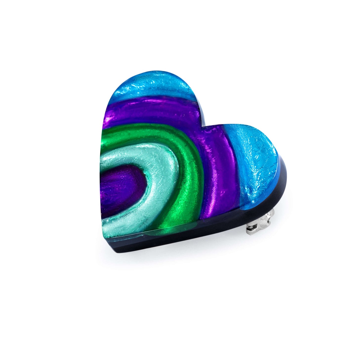 Aurora Heart Swirl Shiny Brooch | The Jewellery Stop