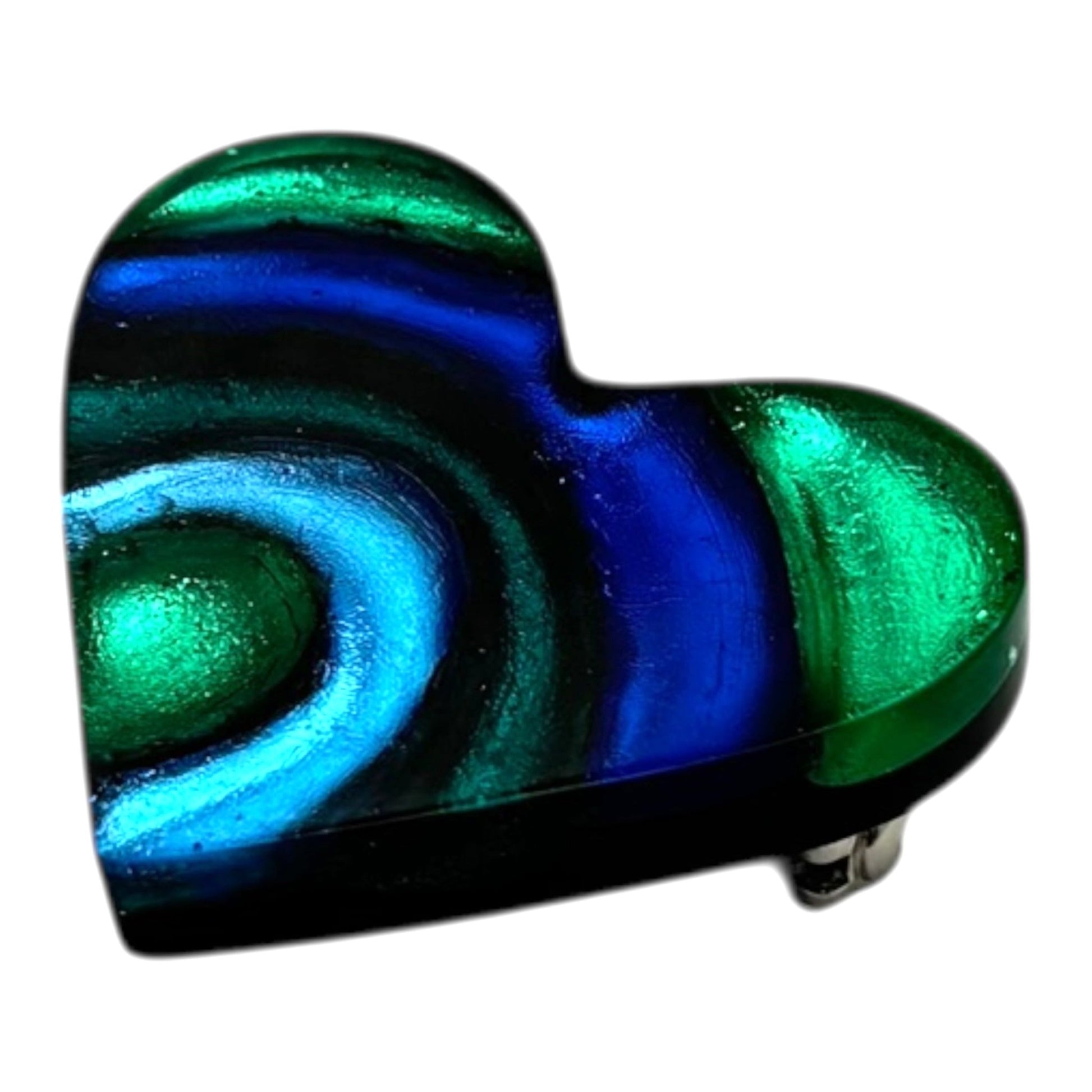 Crystal Heart Swirl Shiny Brooch | The Jewellery Stop