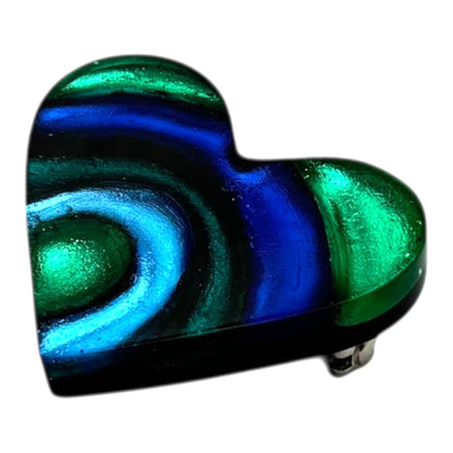 Crystal Heart Swirl Shiny Brooch | The Jewellery Stop