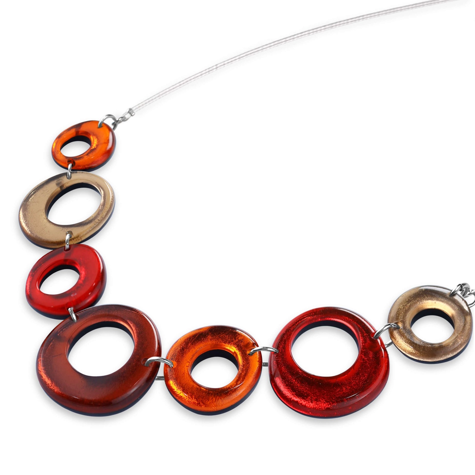 Chilli Hollow Circles Shiny Large Necklace | The Jewellery Stop