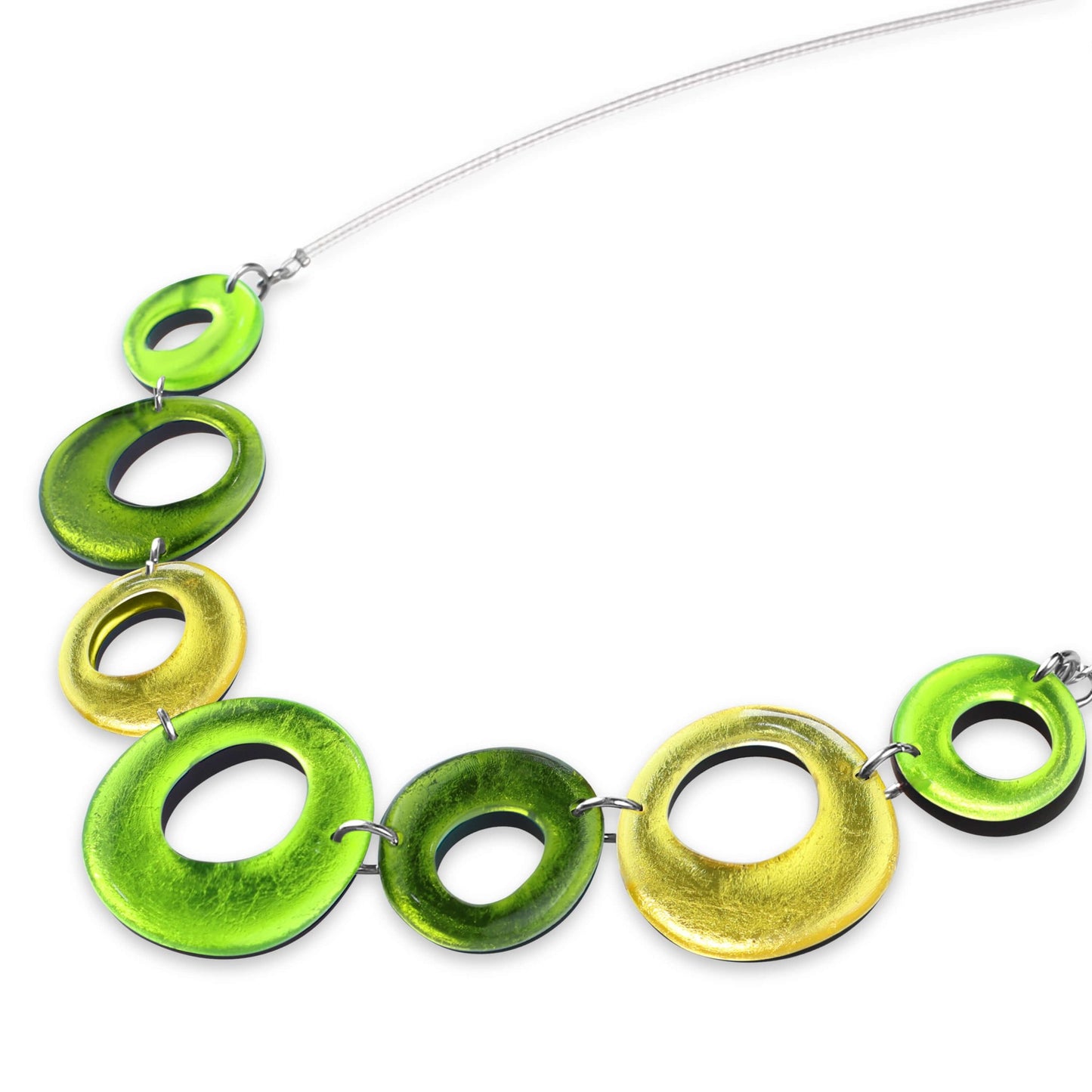 Citrus Hollow Circles Shiny Large Necklace | The Jewellery Stop