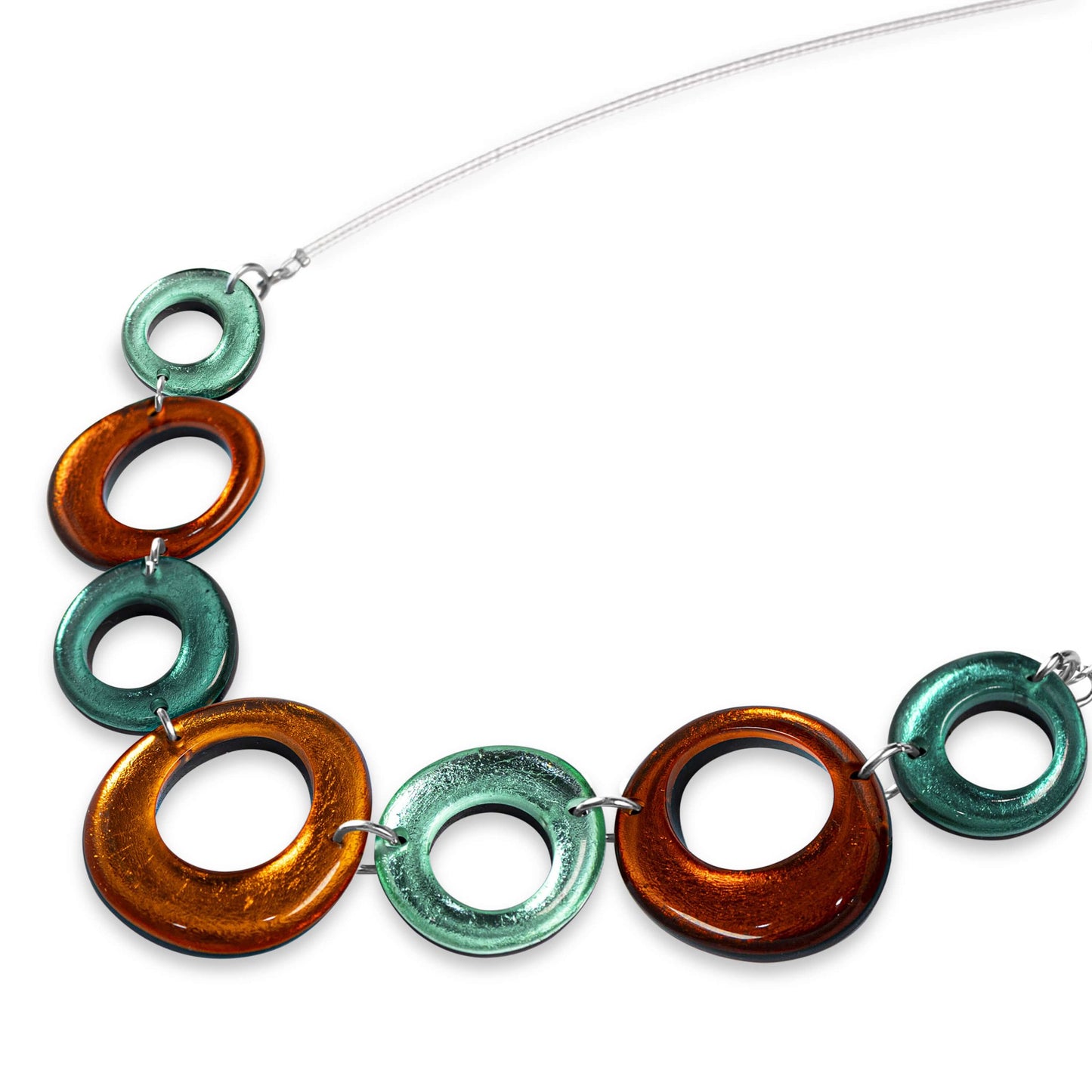 Morocco Hollow Circles Shiny Large Necklace | The Jewellery Stop