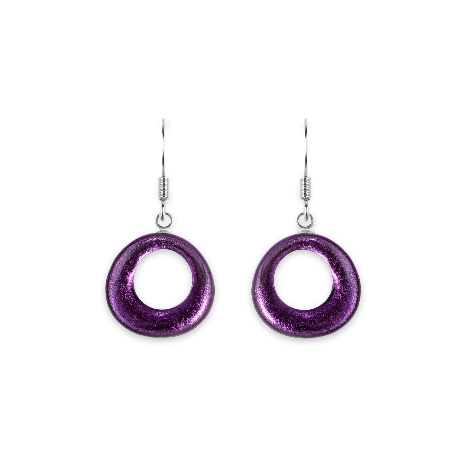 Sweetpea Hollow Circles Shiny Fish Hook Earrings | The Jewellery Stop