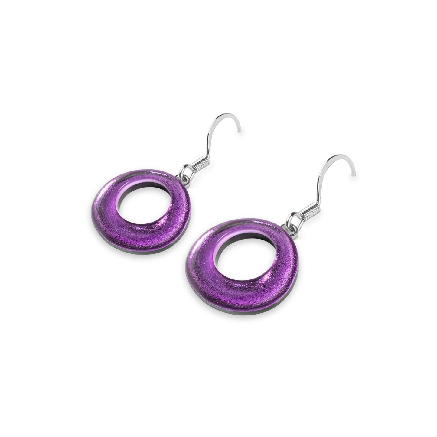 Sweetpea Hollow Circles Shiny Fish Hook Earrings | The Jewellery Stop