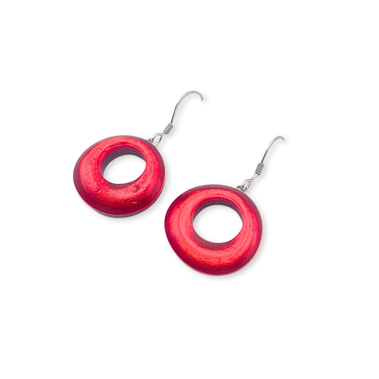 Chilli Hollow Circles Shiny Fish Hook Earrings