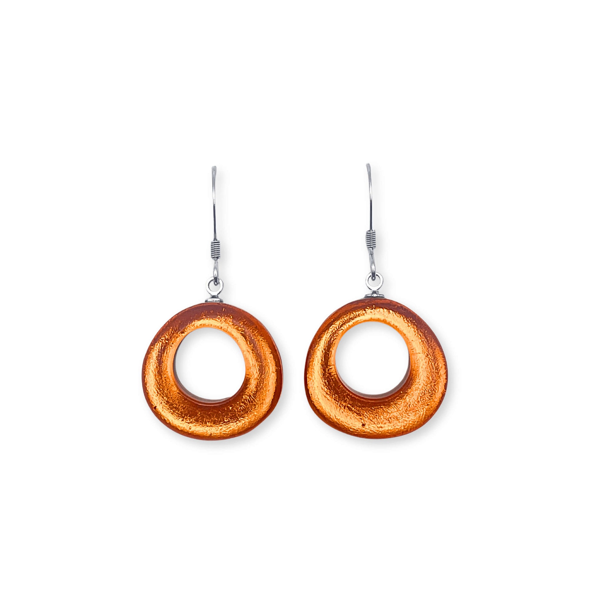 Morocco Hollow Circles Shiny Fish Hook Earrings