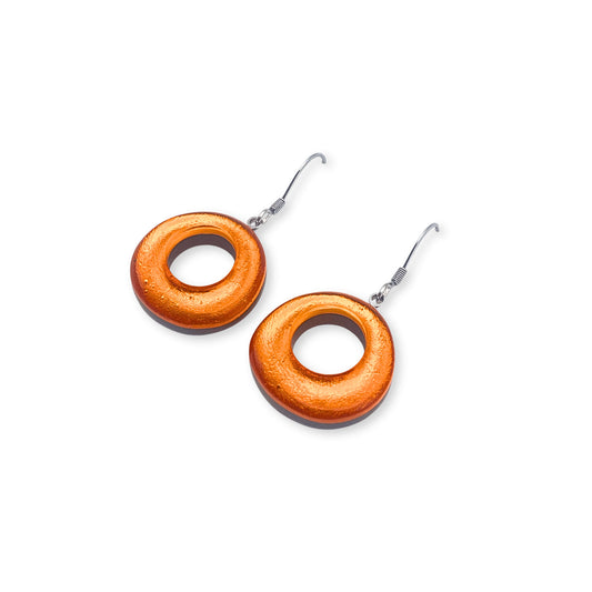 Morocco Hollow Circles Shiny Fish Hook Earrings