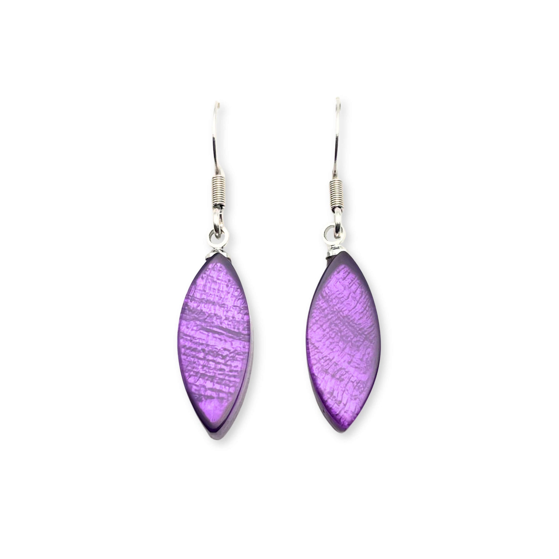 Peacock Petal Shiny Fish Hook Earrings