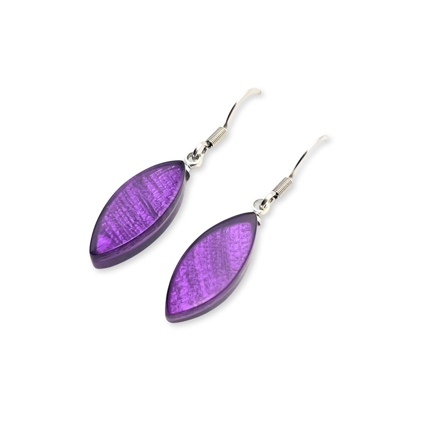 Peacock Petal Shiny Fish Hook Earrings