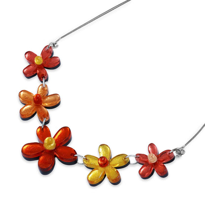 Terracotta Flower Shiny Necklace | The Jewellery Stop