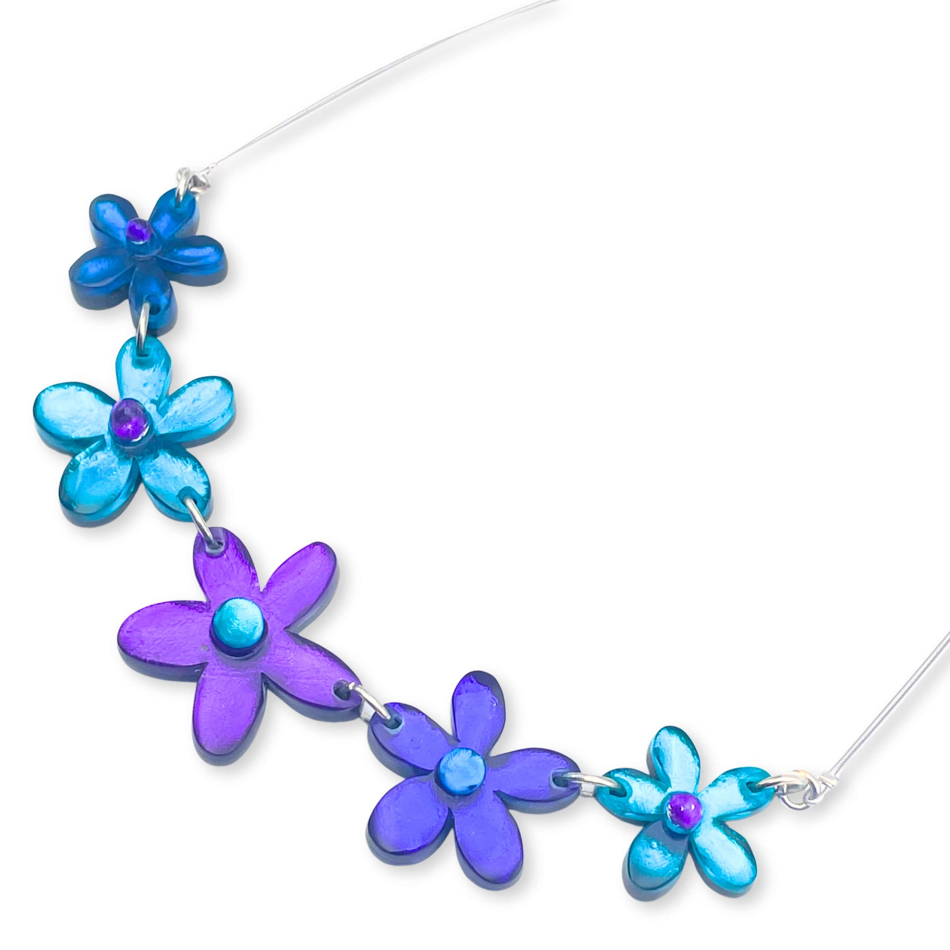 Peacock Flower Shiny Necklace