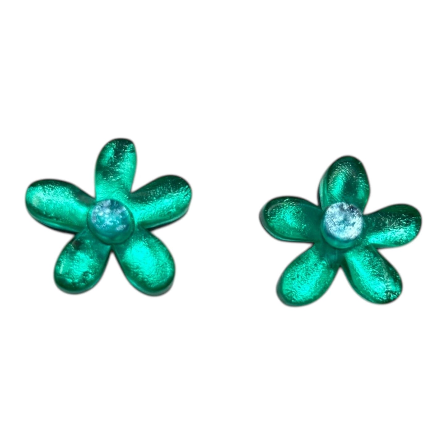 Mint Flower Shiny Stud Earrings | The Jewellery Stop