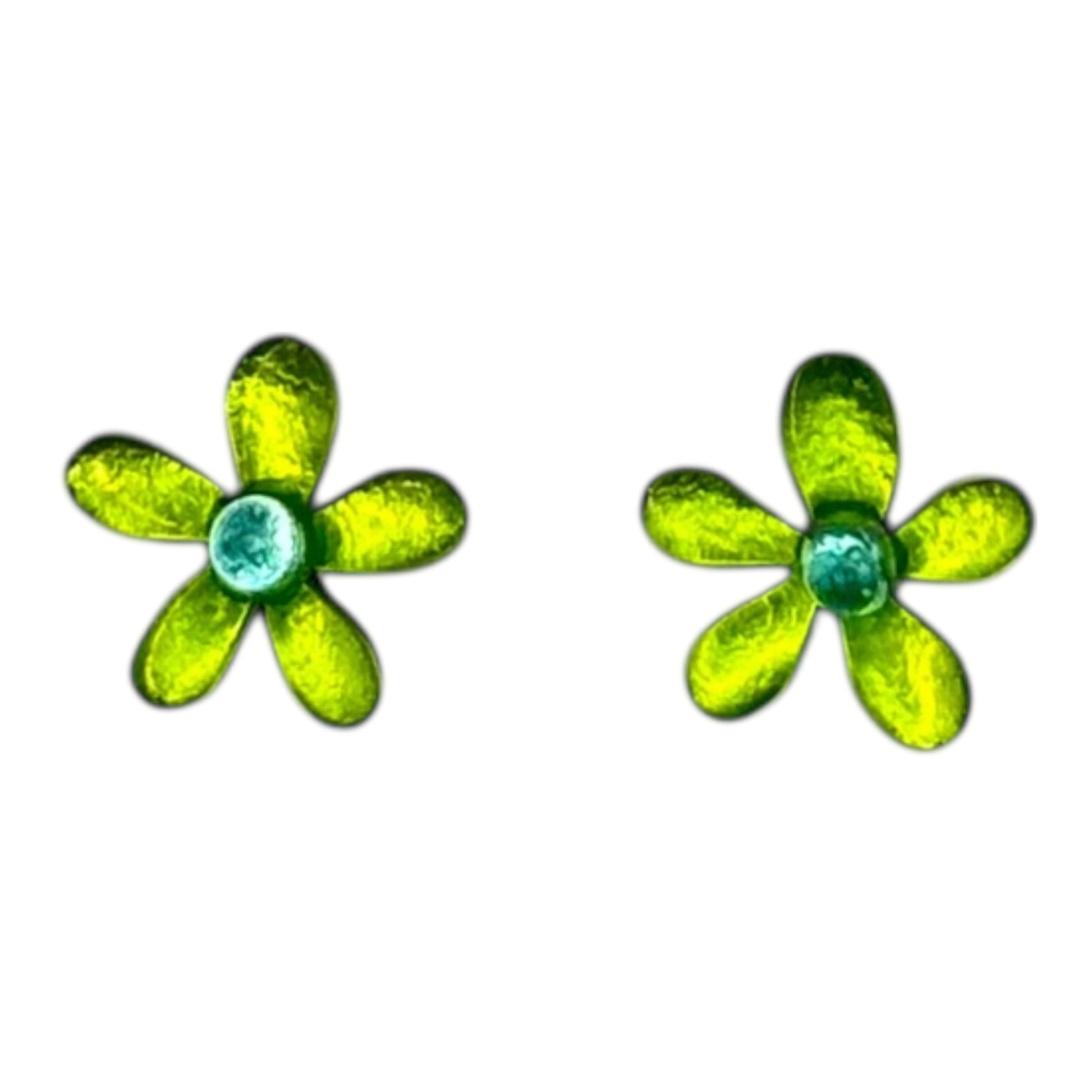 Zest Flower Shiny Stud Earrings