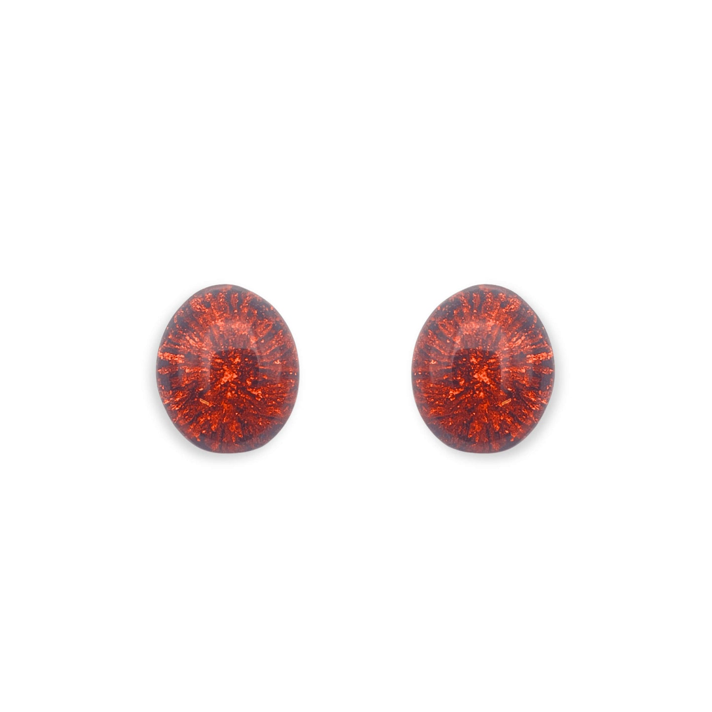 Amber Fireworks Shiny Stud Earrings