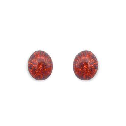 Amber Fireworks Shiny Stud Earrings