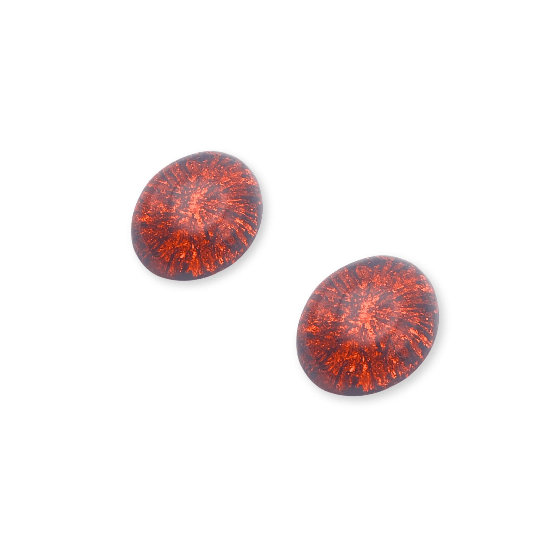 Amber Fireworks Shiny Stud Earrings