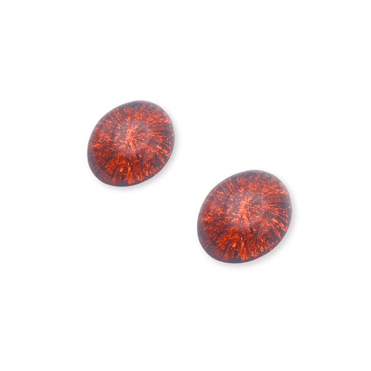 Amber Fireworks Shiny Stud Earrings