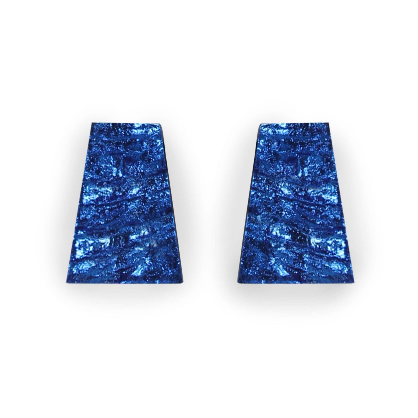 Azure Aztec Shiny Large Stud Earrings | The Jewellery Stop