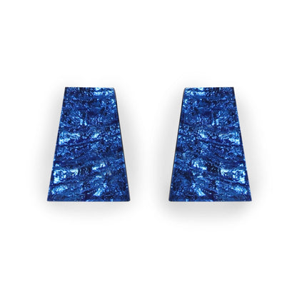 Azure Aztec Shiny Large Stud Earrings | The Jewellery Stop