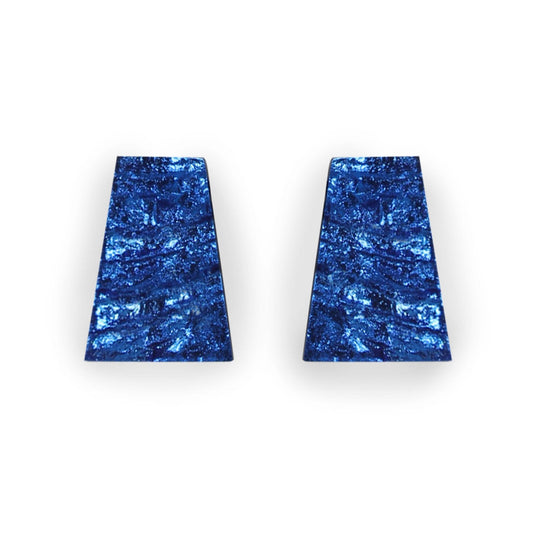 Azure Aztec Shiny Large Stud Earrings | The Jewellery Stop