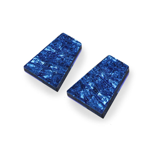 Azure Aztec Shiny Large Stud Earrings | The Jewellery Stop