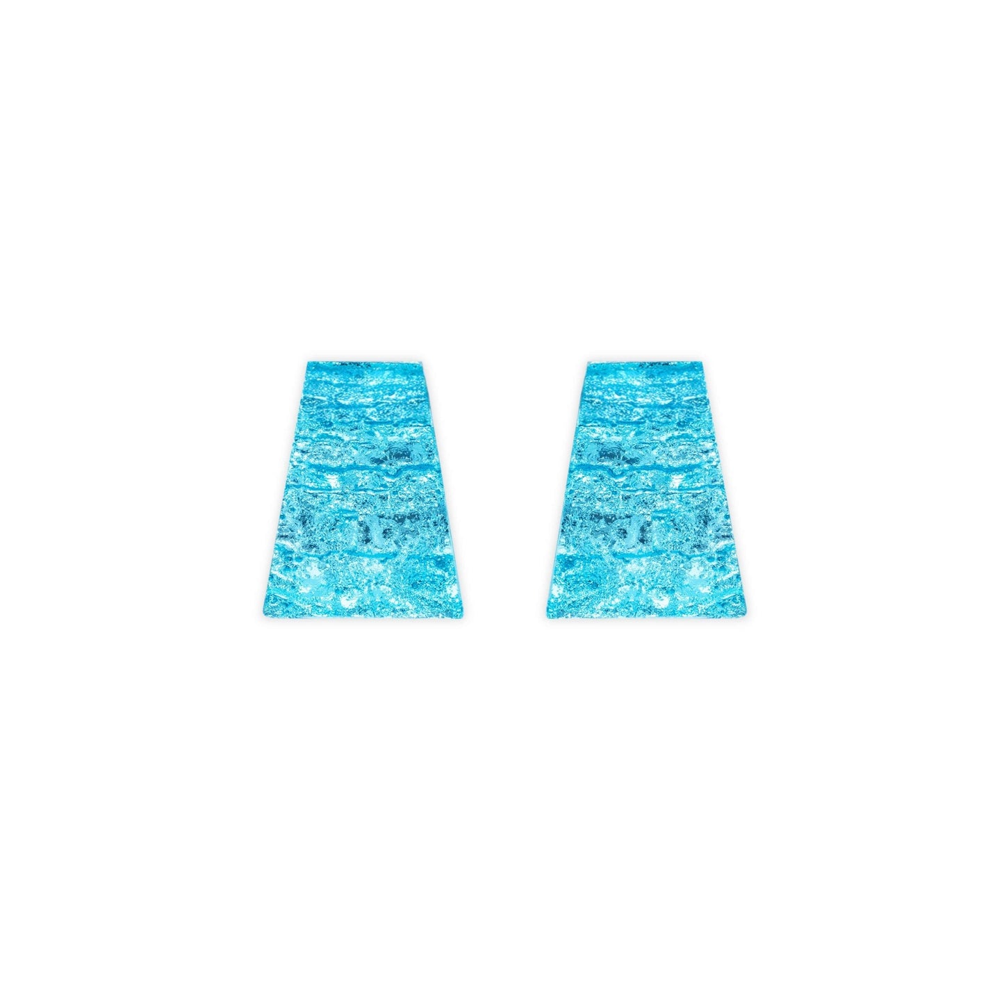 Light Turquoise Aztec Shiny Large Stud Earrings | The Jewellery Stop