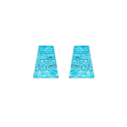 Light Turquoise Aztec Shiny Large Stud Earrings | The Jewellery Stop