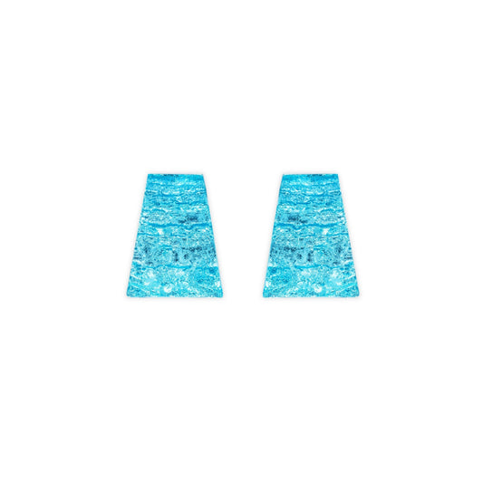 Light Turquoise Aztec Shiny Large Stud Earrings | The Jewellery Stop