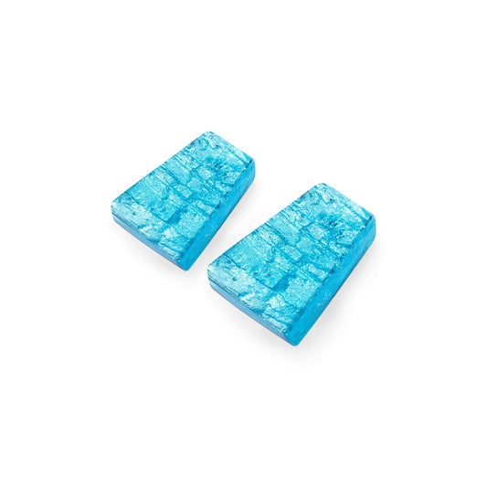 Light Turquoise Aztec Shiny Large Stud Earrings | The Jewellery Stop