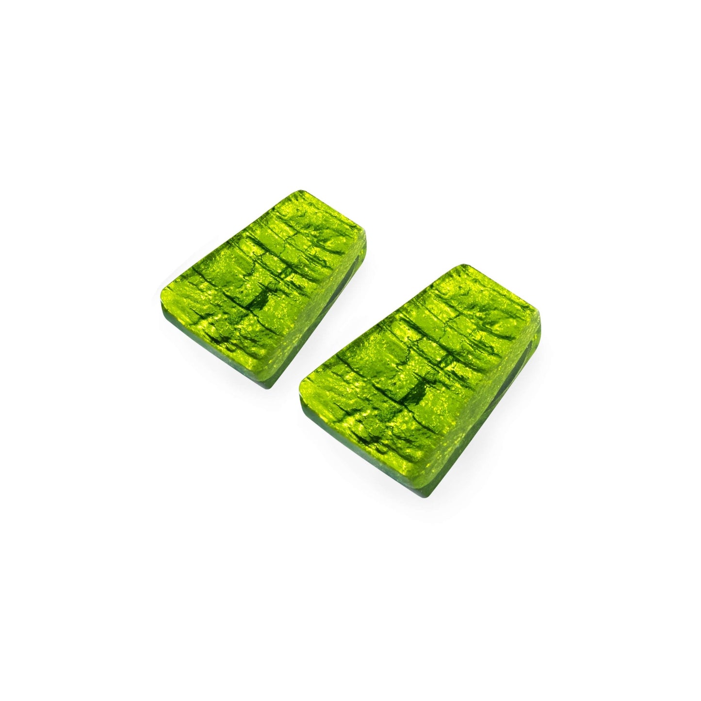 Lime Aztec Shiny Large Stud Earrings | The Jewellery Stop