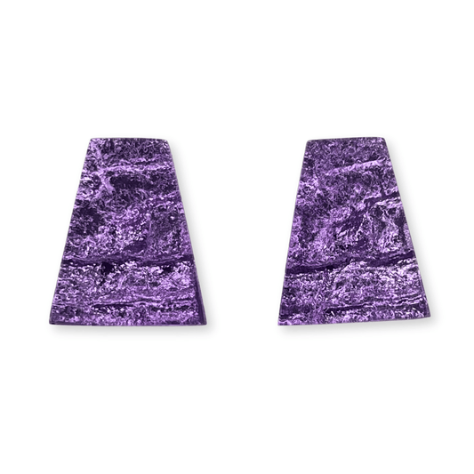Purple Aztec Shiny Large Stud Earrings