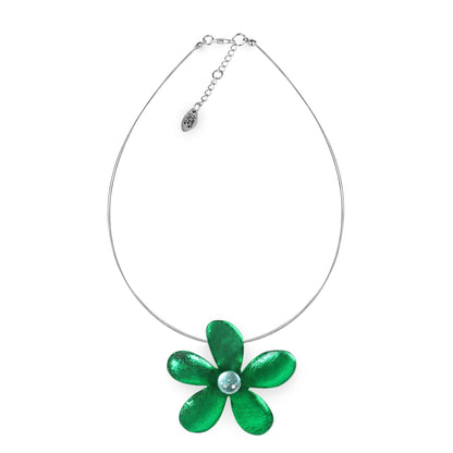 Emerald Flower Shiny Large Pendant | The Jewellery Stop