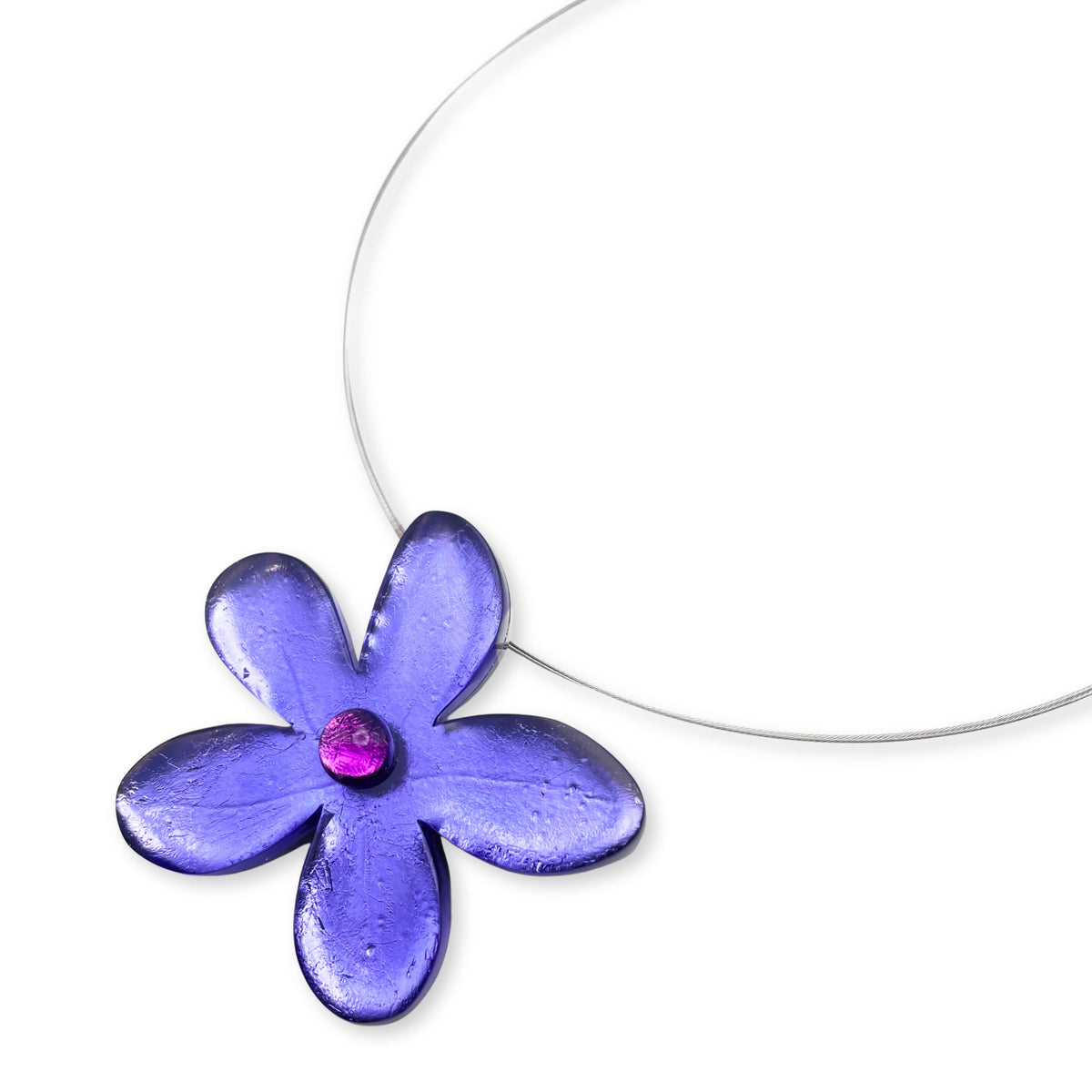 Lilac Flower Shiny Large Pendant