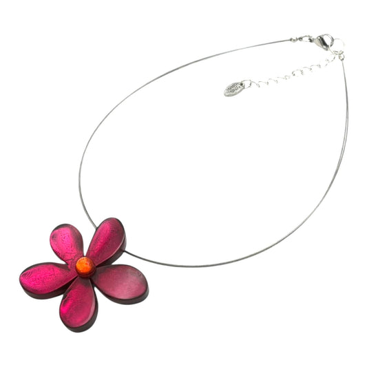 Tropical Flower Shiny Large Pendant | The Jewellery Stop
