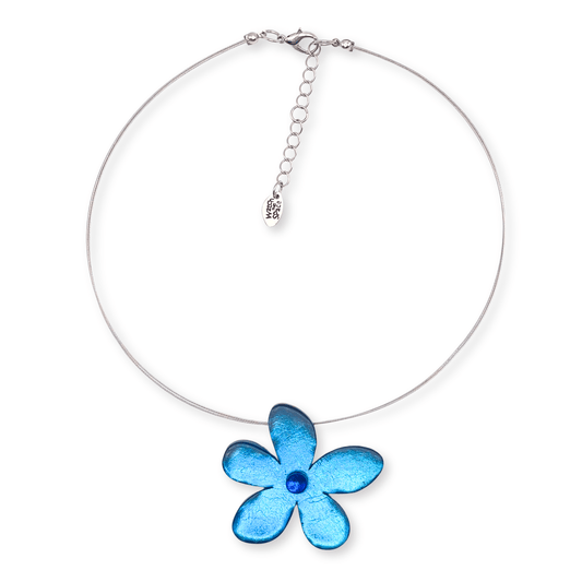 Turquoise Flower Shiny Large Pendant