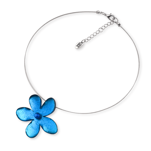 Turquoise Flower Shiny Large Pendant