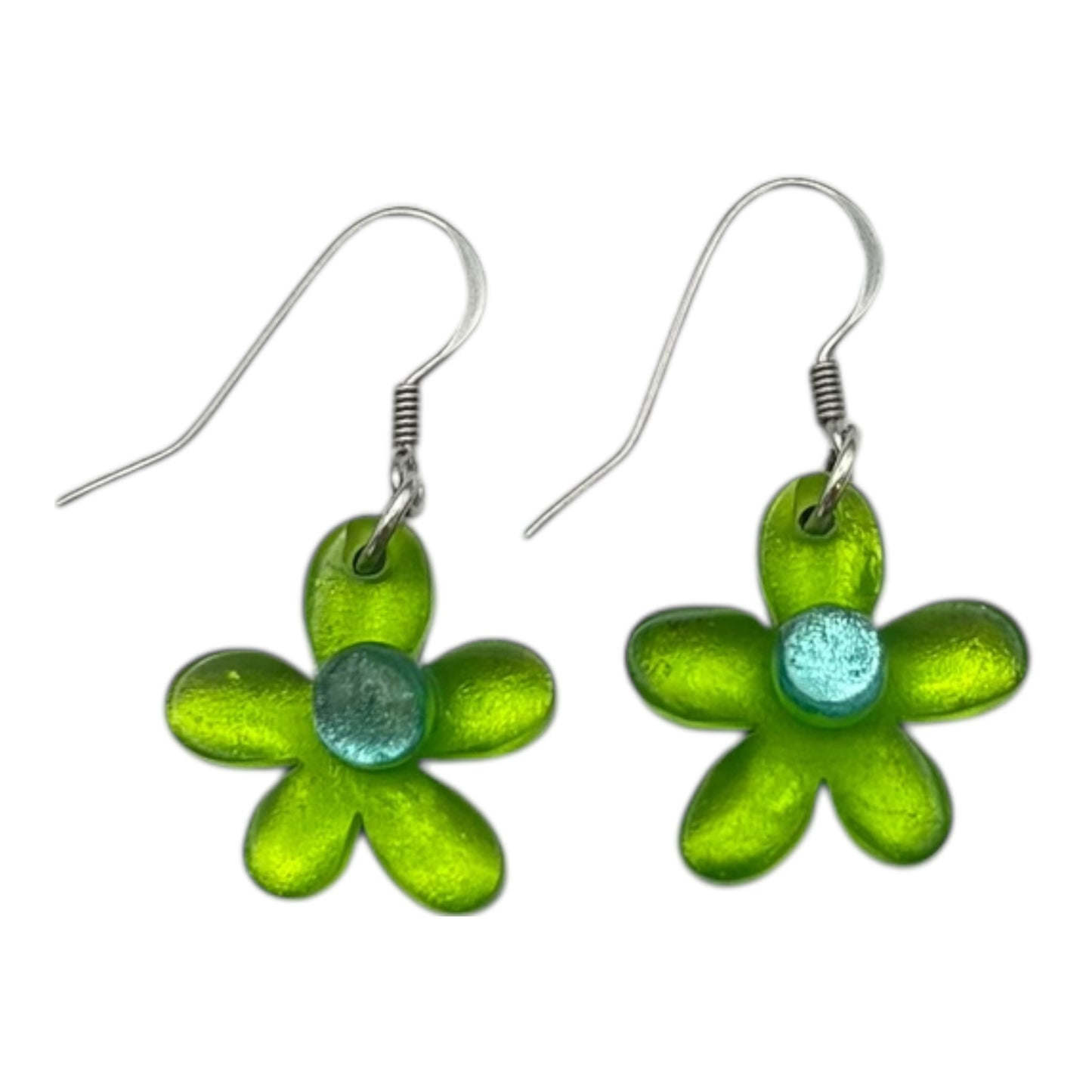 Zest Flower Shiny Fish Hook Earrings