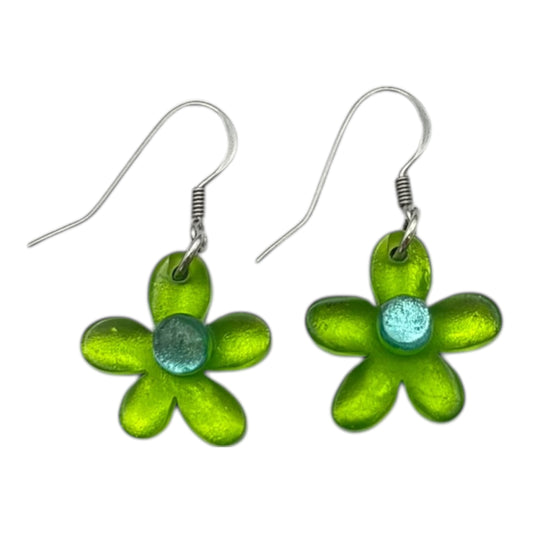 Zest Flower Shiny Fish Hook Earrings