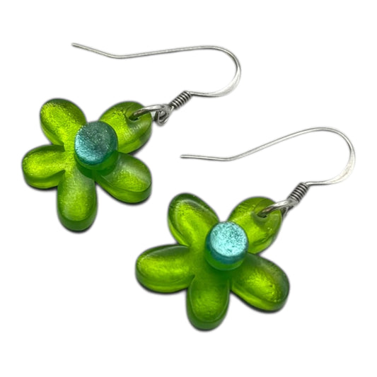 Zest Flower Shiny Fish Hook Earrings