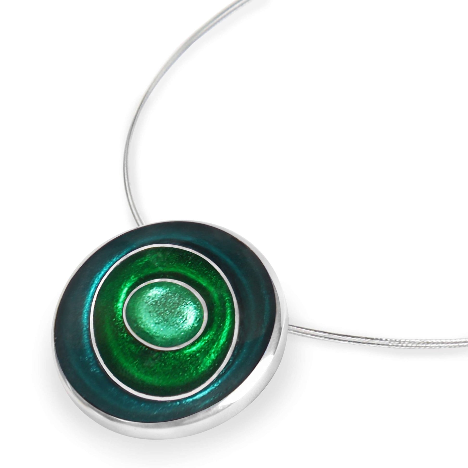 Verdigris Organic Circles Shiny Pendant | The Jewellery Stop