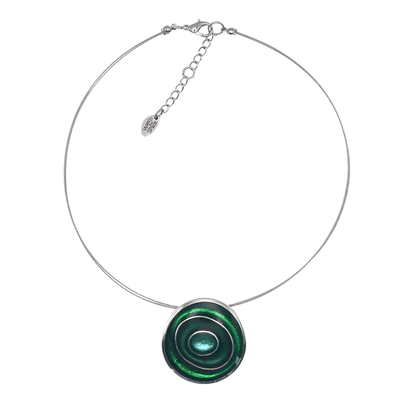 Emerald Organic Circles Shiny Pendant | The Jewellery Stop