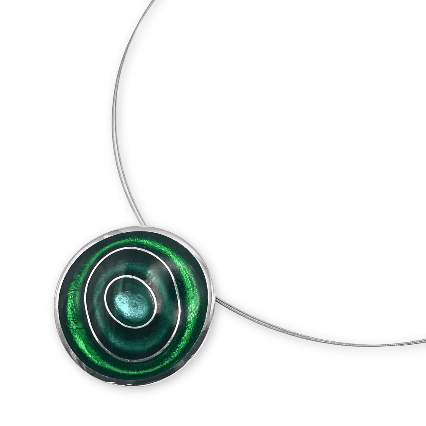 Emerald Organic Circles Shiny Pendant | The Jewellery Stop
