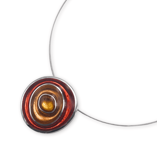Terracotta Organic Circles Shiny Pendant | The Jewellery Stop