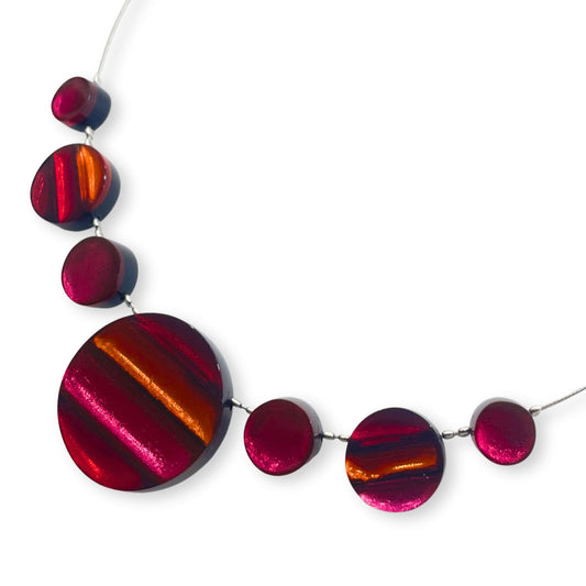 Maple Geometric Circles Shiny Necklace