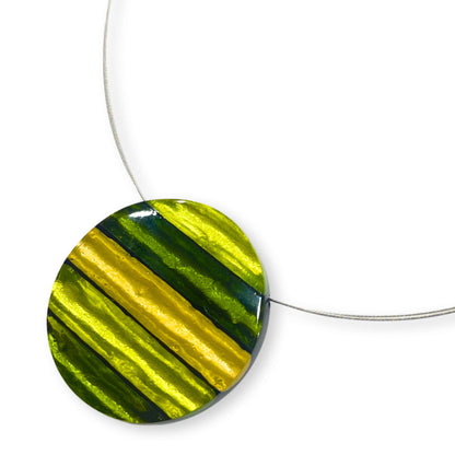 Citrus Geometric Circles Shiny Pendant