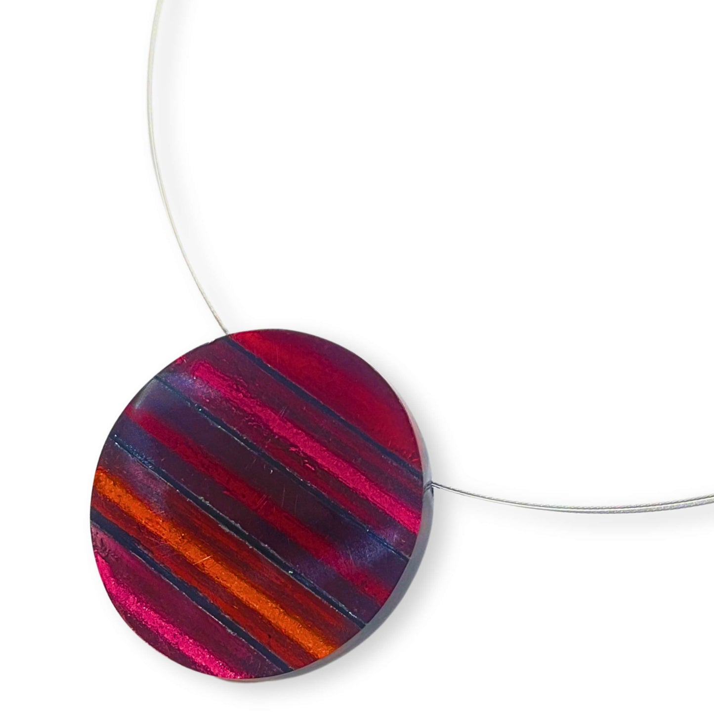 Maple Geometric Circles Shiny Pendant